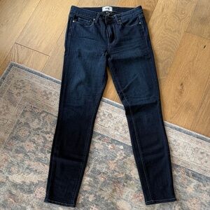 PAIGE Womens Deep Indigo Skinny Jeans